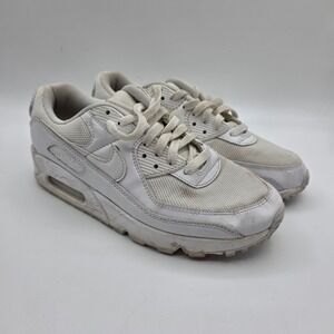 Nike Air Max 90 Triple White Women's 9.5 Sneakers CQ2560-100 Athletic Shoes